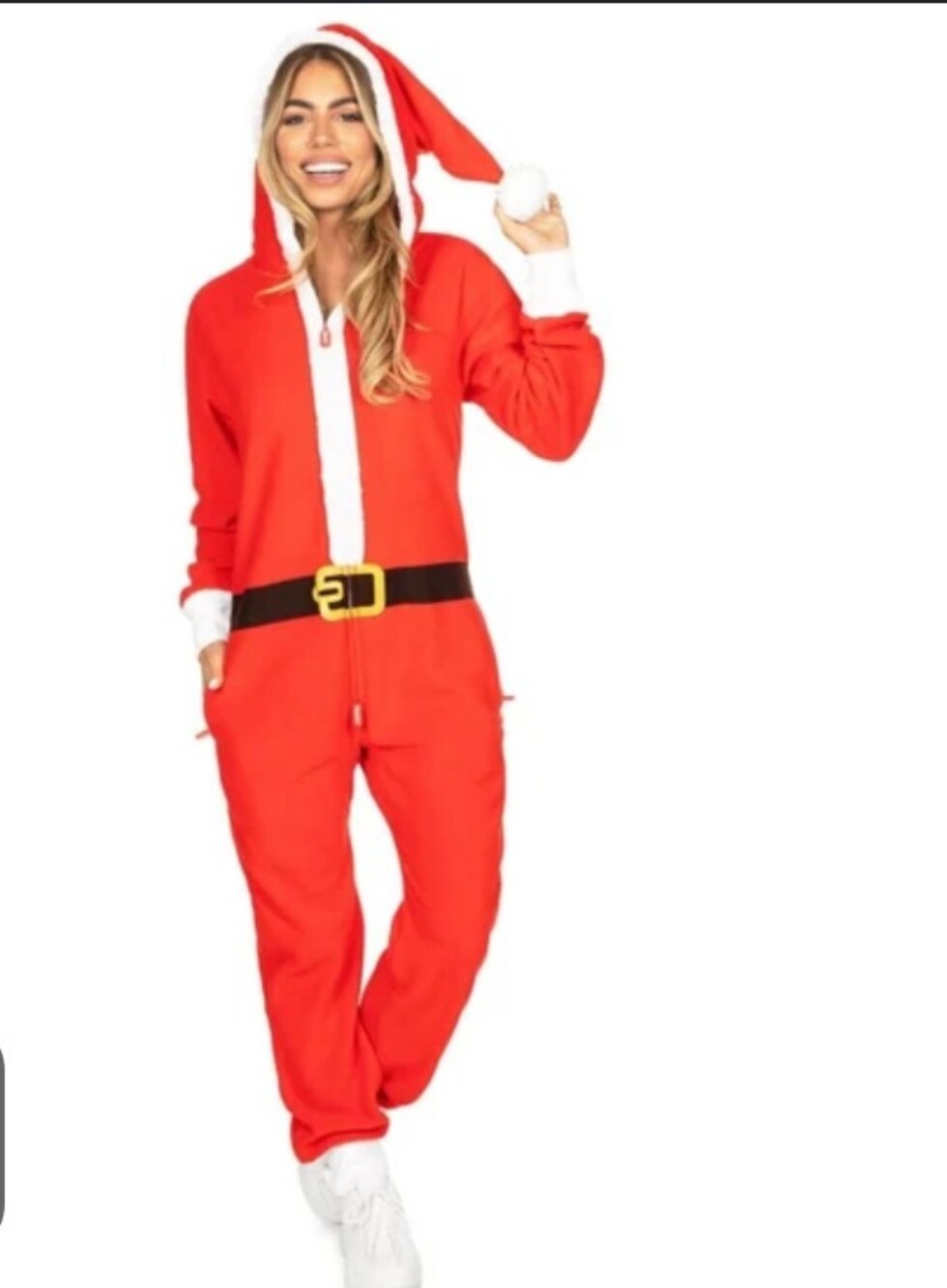 Red Santa Hooded One-Piece Jumpsuit🆕✨🎁🤩